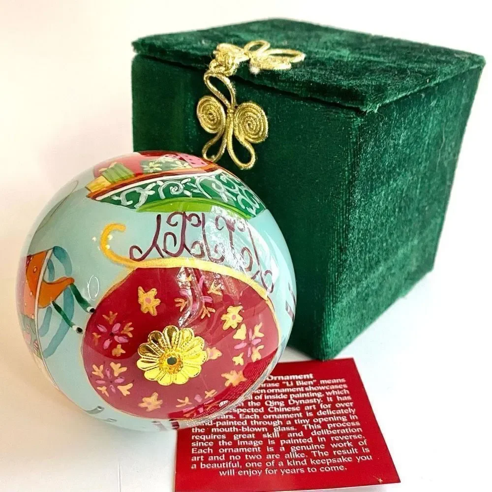 Li Bien Ornament 2011 Santa Sleigh Reindeer Christmas Original Box Mint Cond